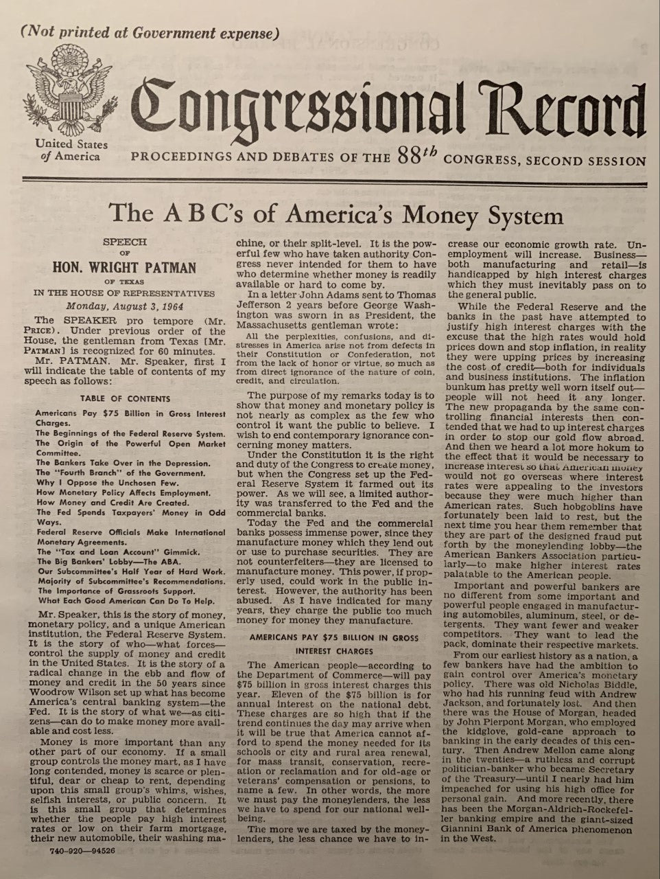 THE ABC'S OF AMERICA'S MONEY SYSTEM