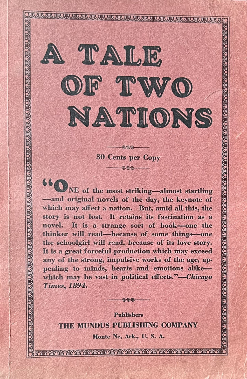 A TALE OF TWO NATIONS