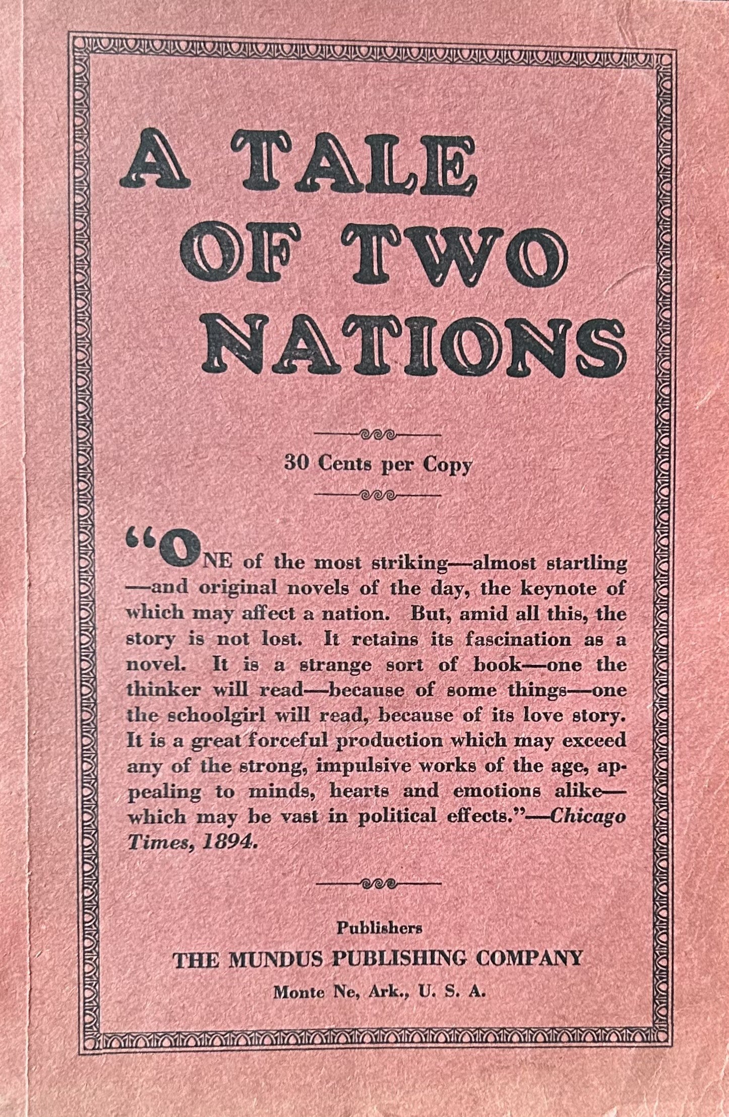 A TALE OF TWO NATIONS