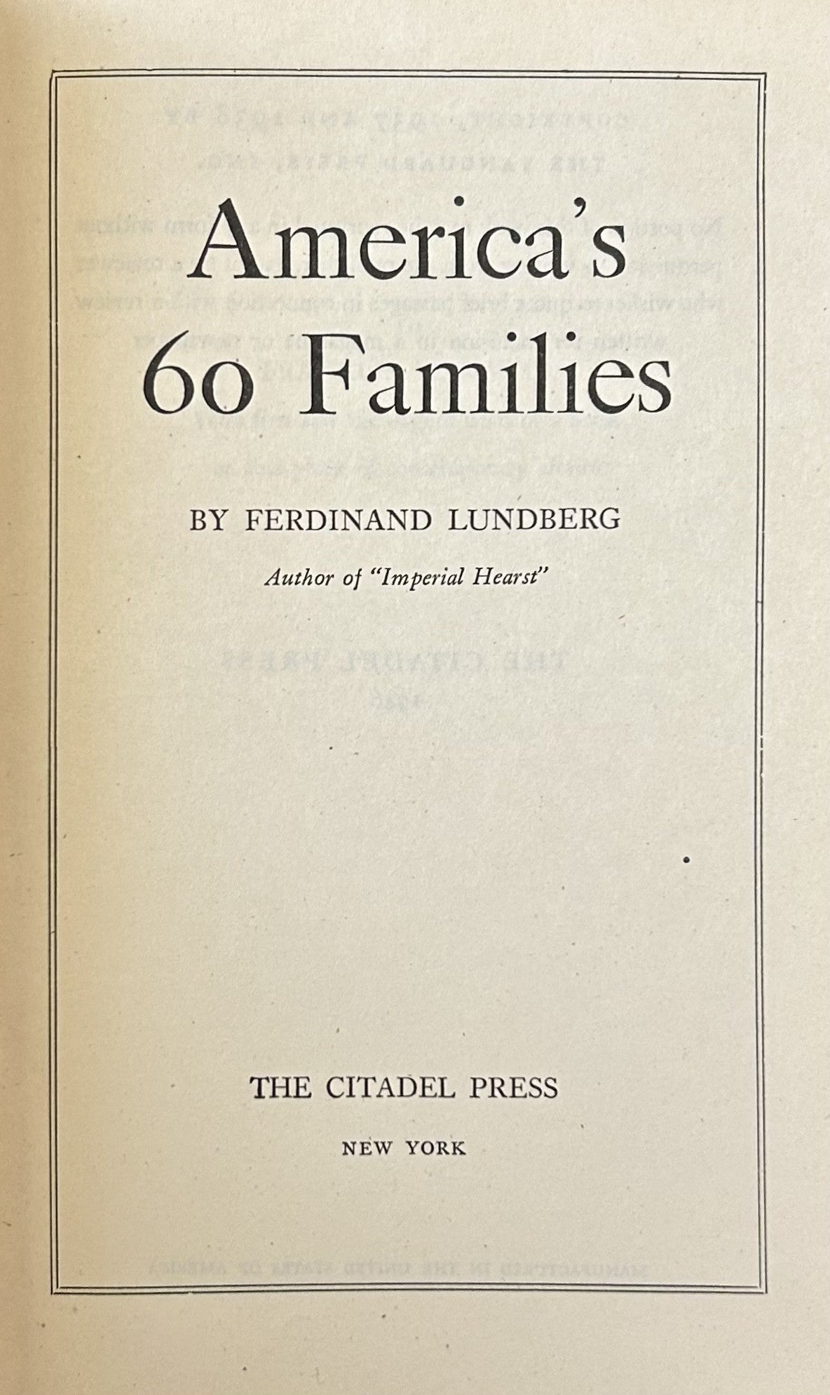 AMERICA'S 60 FAMILIES