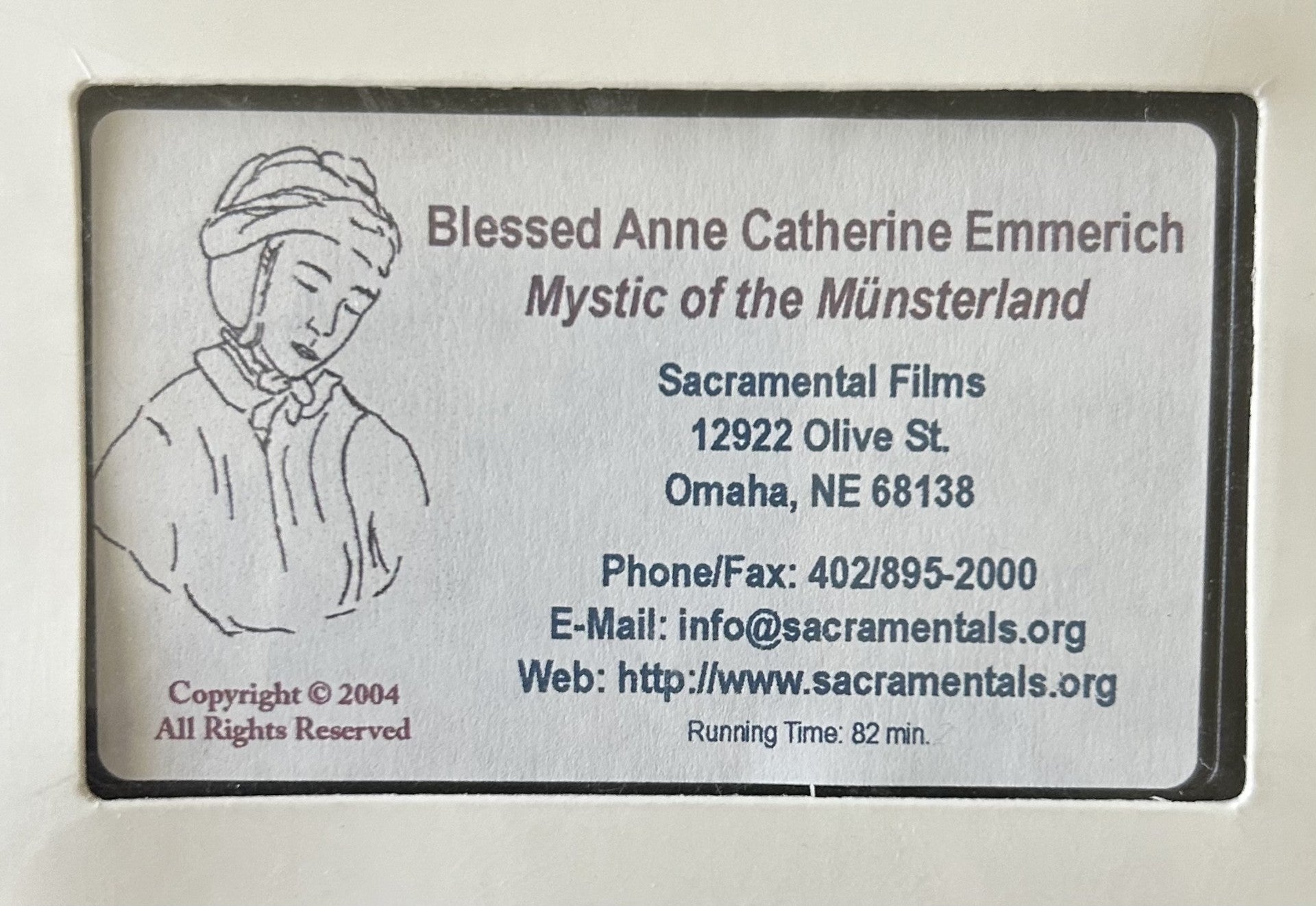 BLESSED ANNE CATHERINE EMMERICH Mystic of the Munsterland (VHS format)