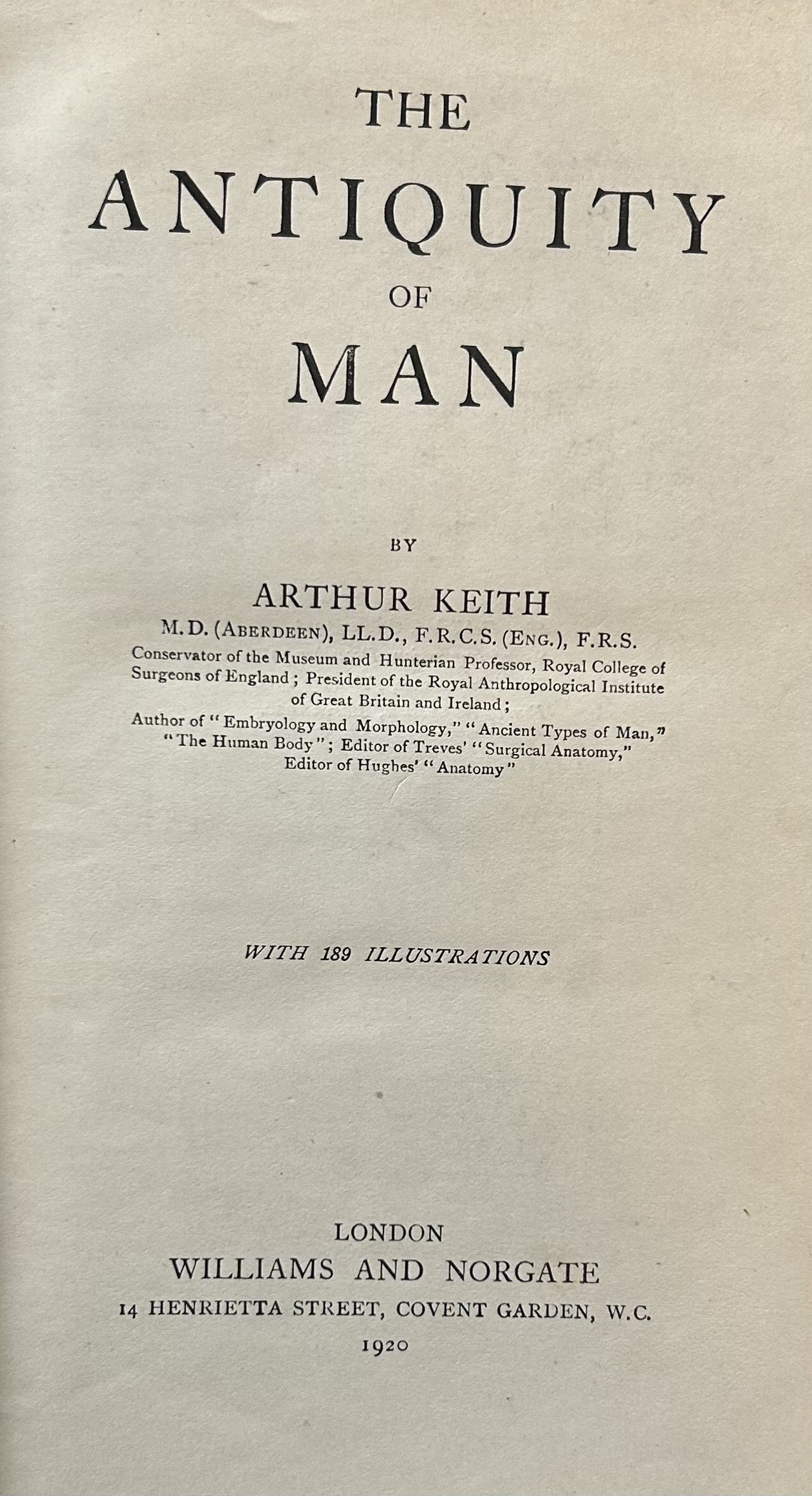 THE ANTIQUITY OF MAN