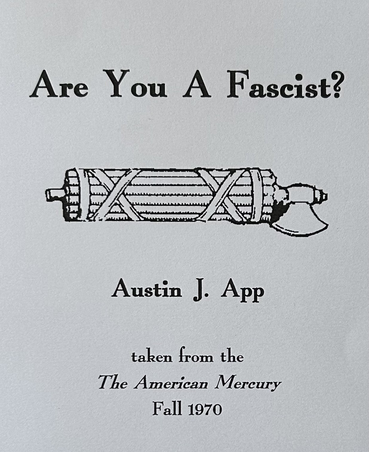ARE YOU A FASCIST?