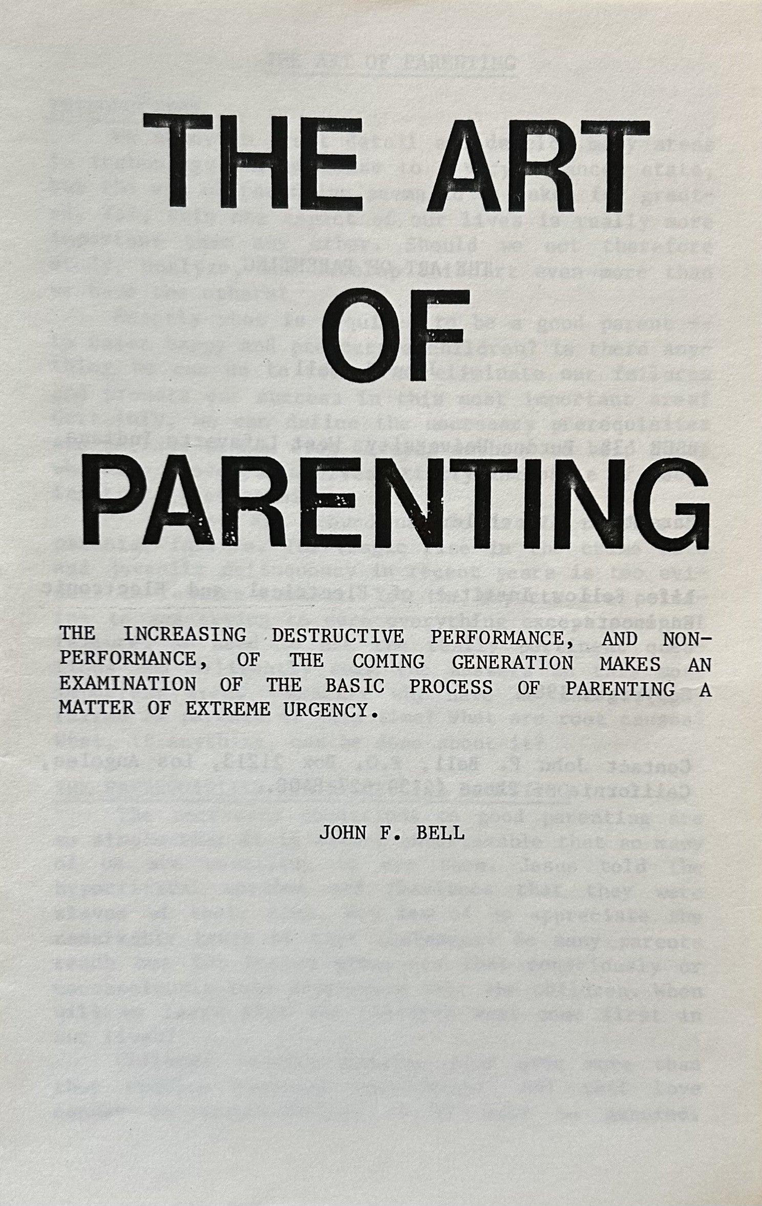 THE ART OF PARENTING