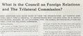 What is the Council on Foreign Relations and the Trilateral Commission?