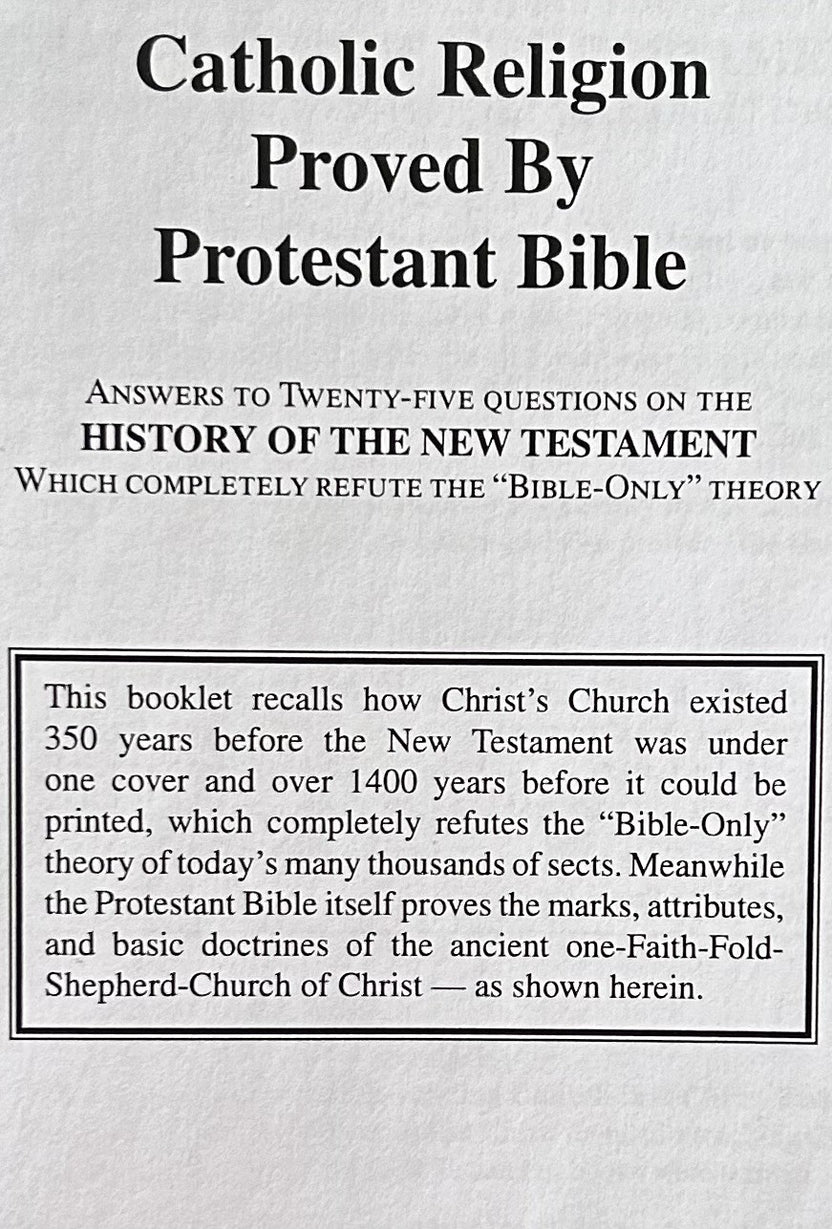 CATHOLIC RELIGION PROVED BY PROTESTANT BIBLE – Omni Christian Book Club