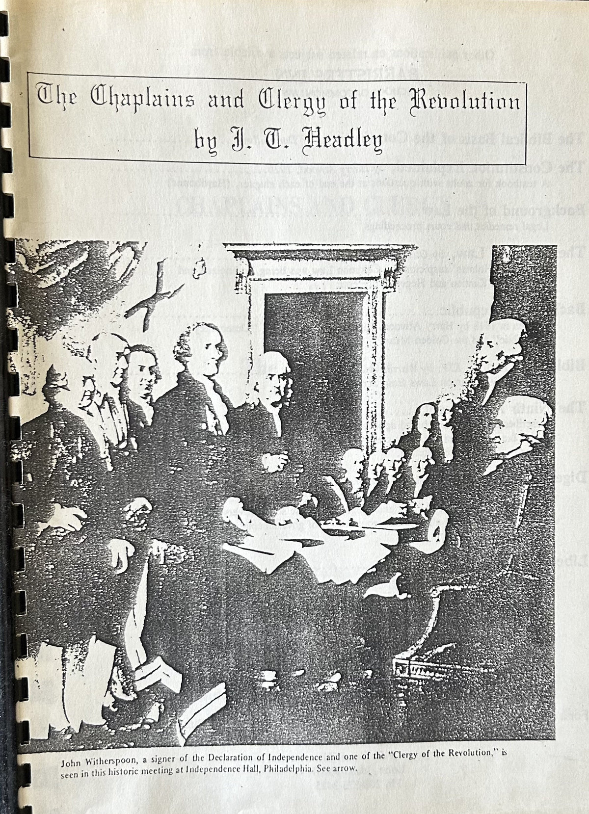 THE CHAPLAINS AND CLERGY OF THE REVOLUTION