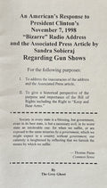AN AMERICAN'S RESPONSE TO PRES. CLINTON'S "BIZARRE" RADIO ADDRESS REGARDING GUN SHOWS
