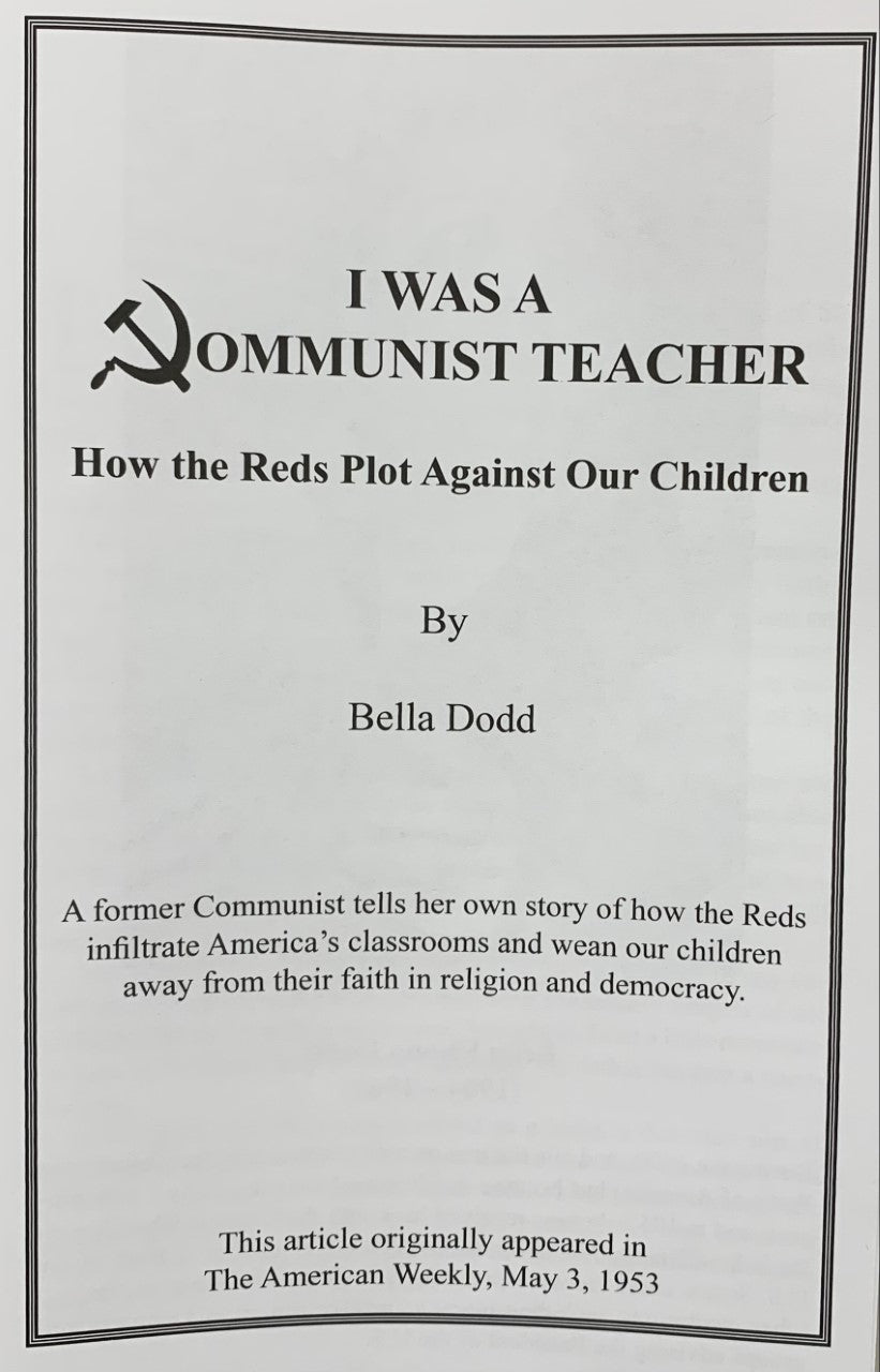 I WAS A COMMUNIST TEACHER
