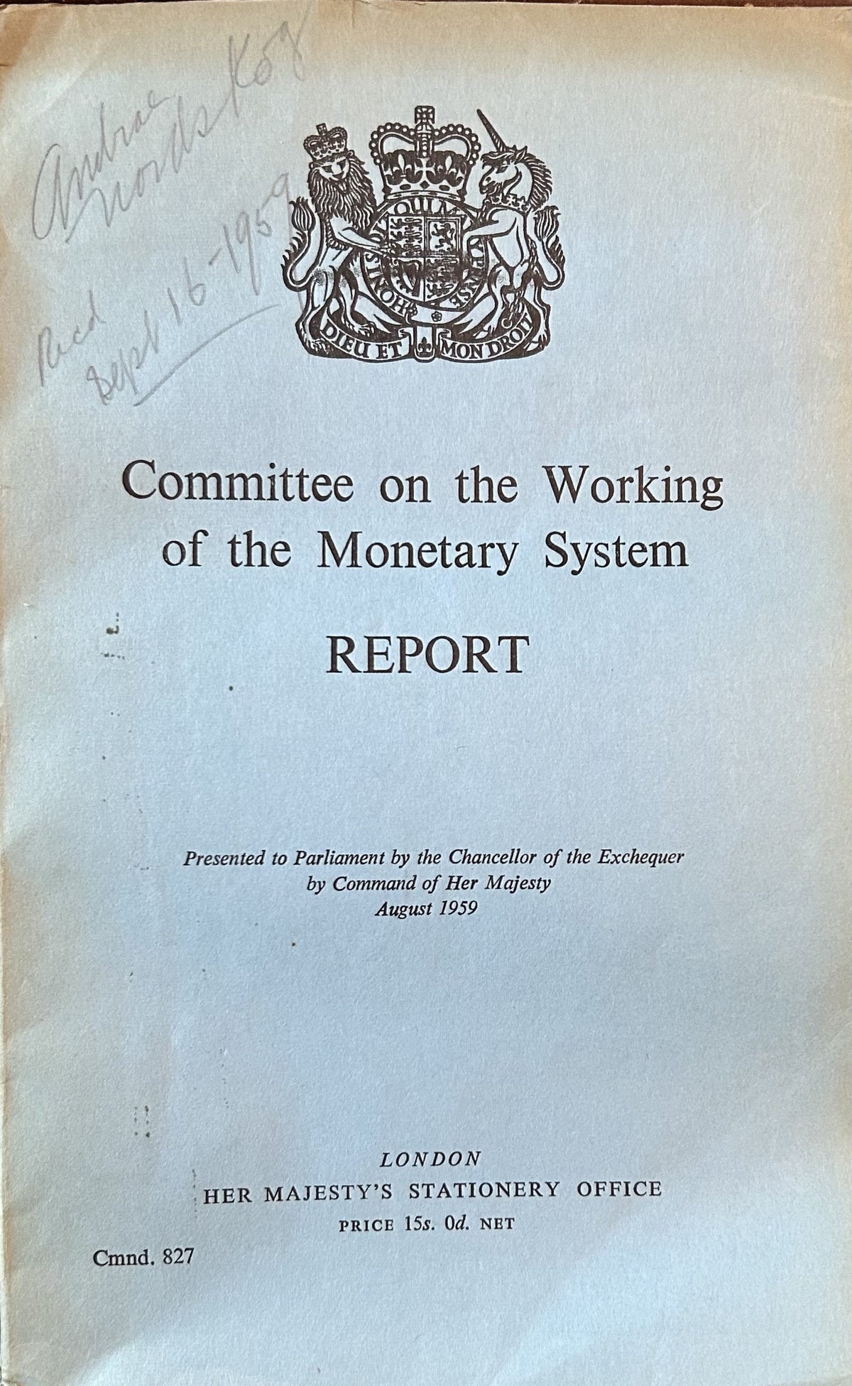 COMMITTEE ON THE WORKING OF THE MONETARY SYSTEM REPORT (U.K.)