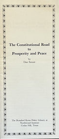 THE CONSTITUITIONAL ROAD TO PROSPERITY AND PEACE