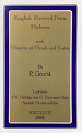 ENGLISH DERIVED FROM HEBREW