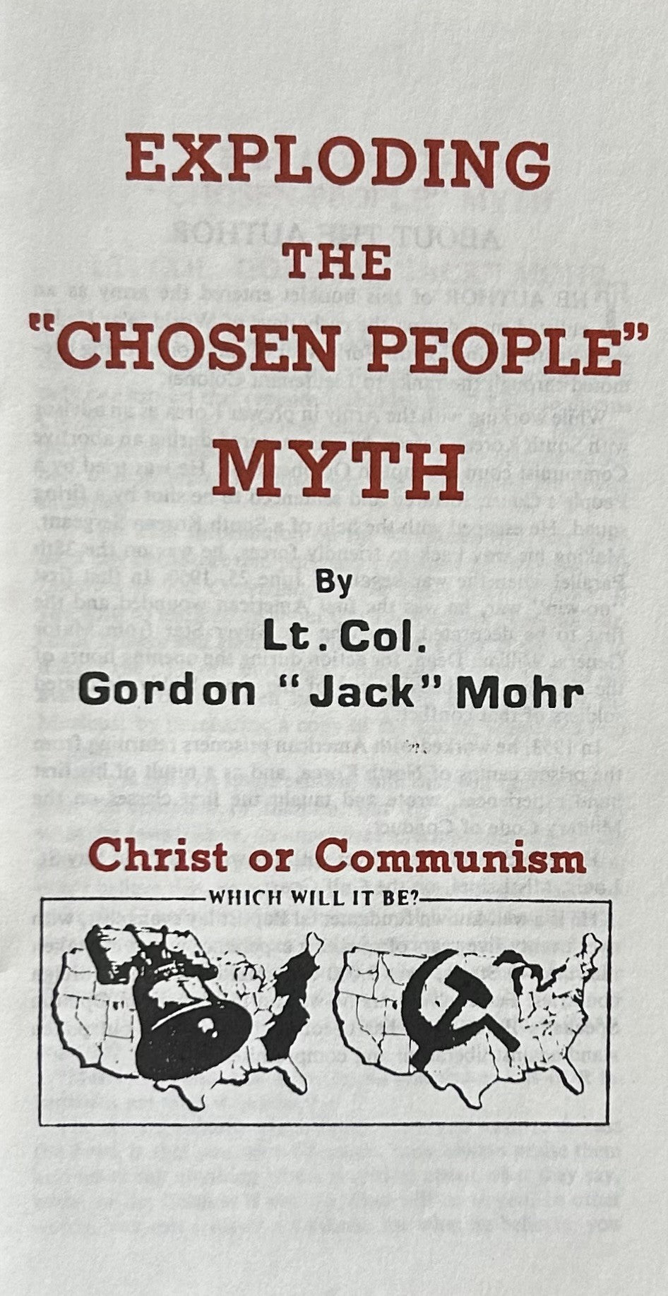 EXPLODING THE "CHOSEN PEOPLE" MYTH: Christ or Communism