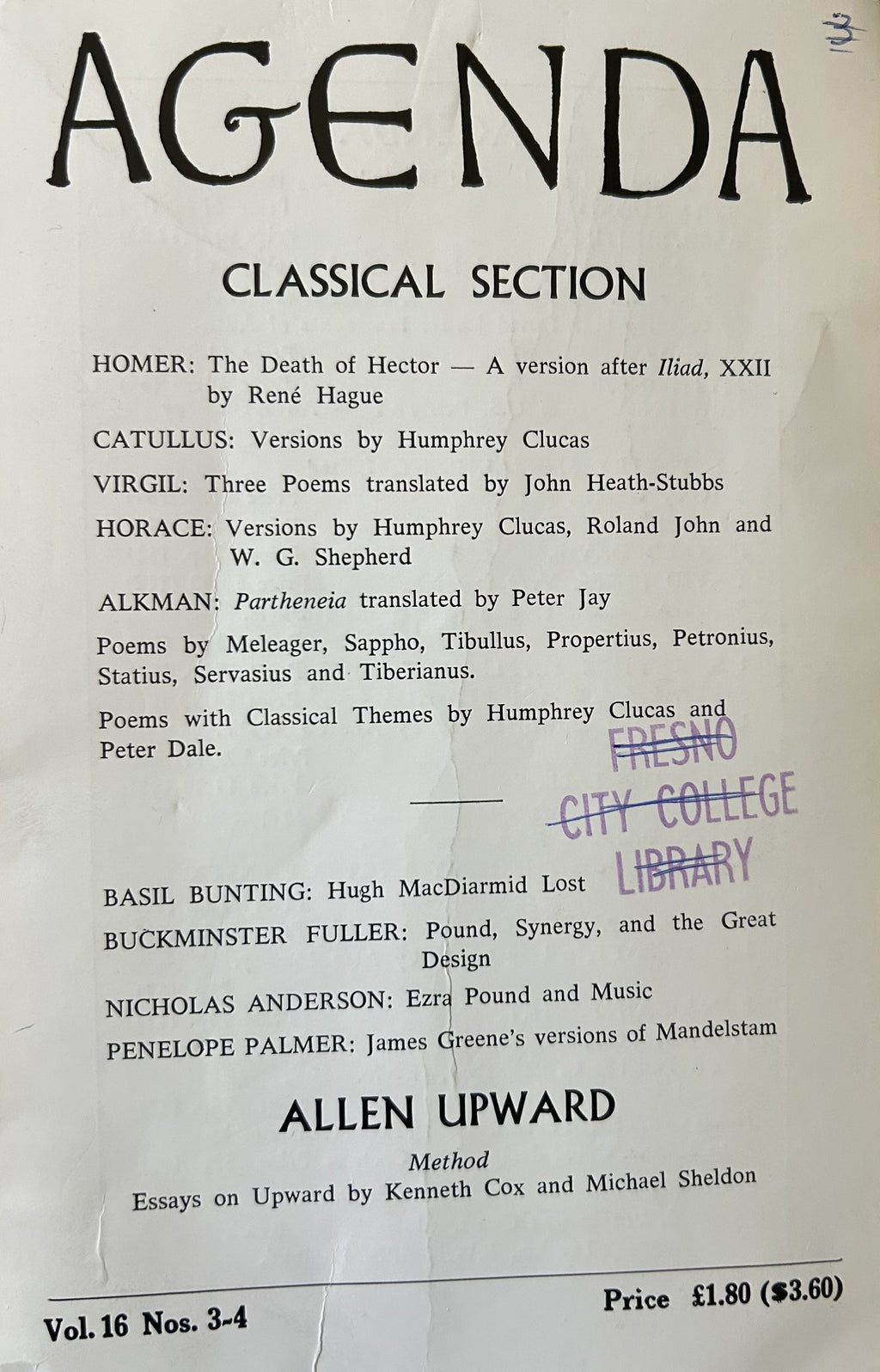 AGENDA Vol 16, Nos.3-4: Collection of Literary Works