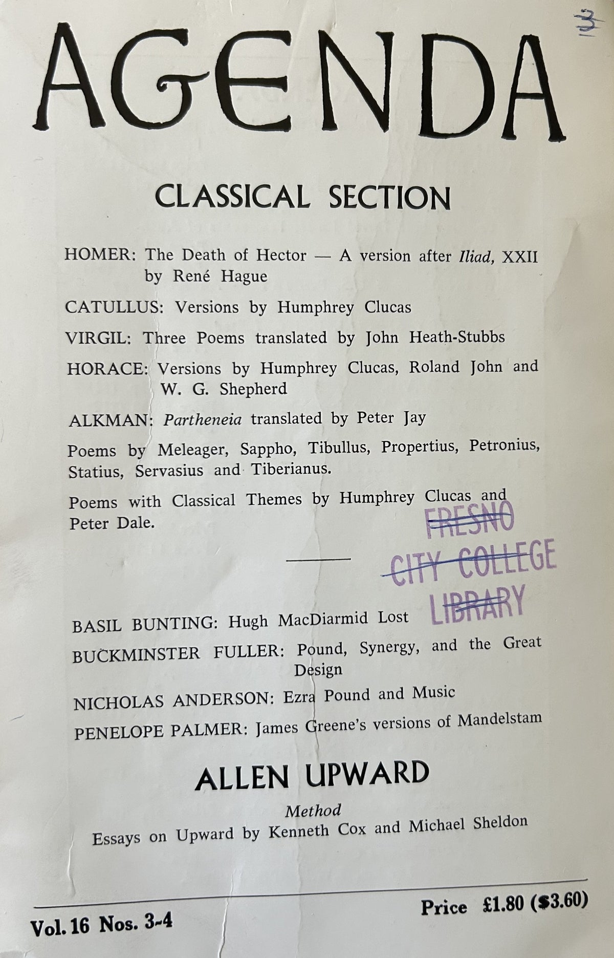 AGENDA Vol 16, Nos.3-4: Collection of Literary Works
