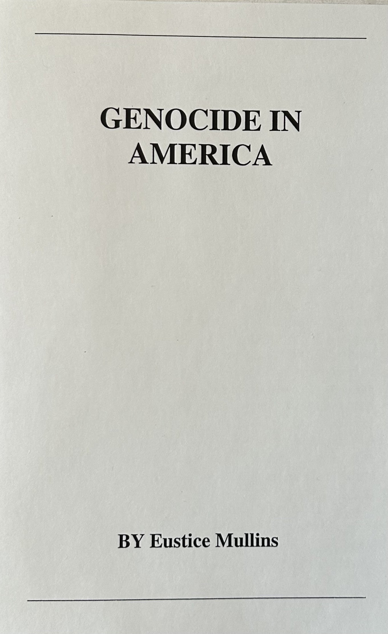 GENOCIDE IN AMERICA
