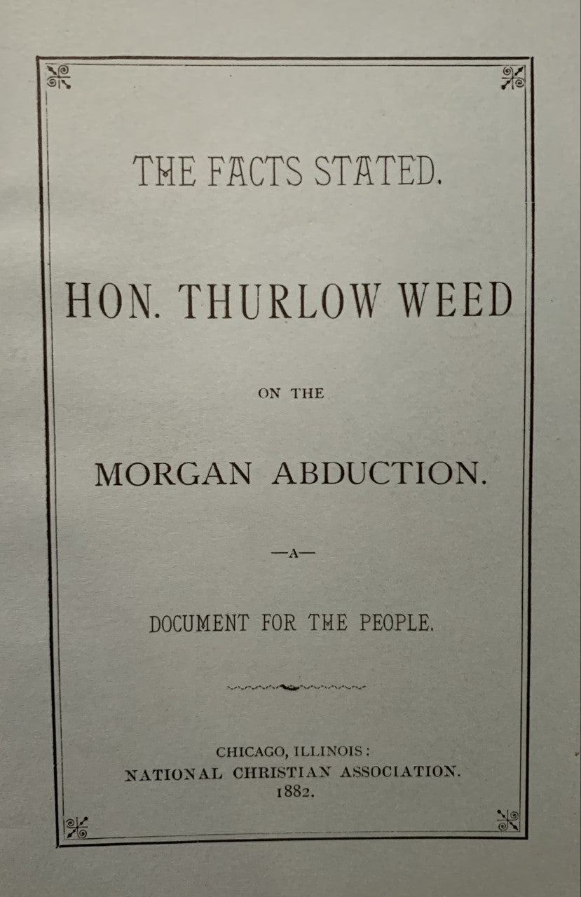 HON. THURLOW WEED ON THE MORGAN ABDUCTION