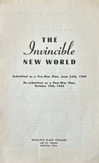 THE INVINCIBLE NEW WORLD (Pre-War Plan of 1940)