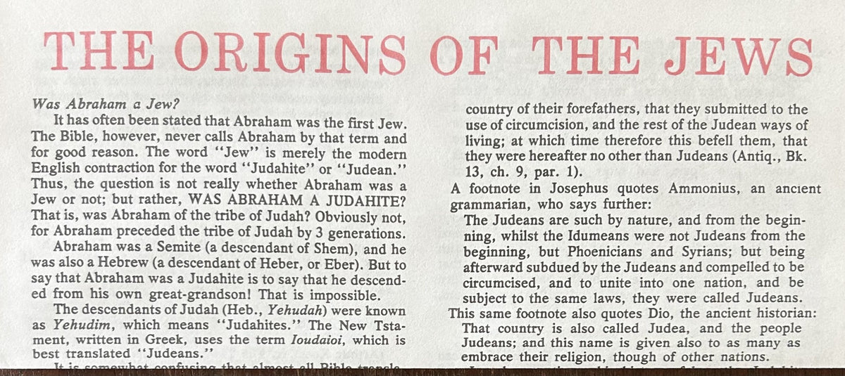 THE ORIGINS OF THE JEWS