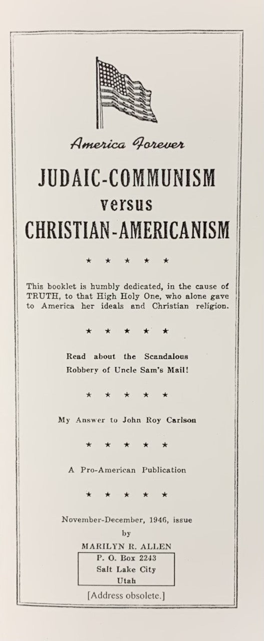JUDAIC COMMUNISM VERSUS CHRISTIAN AMERICANISM