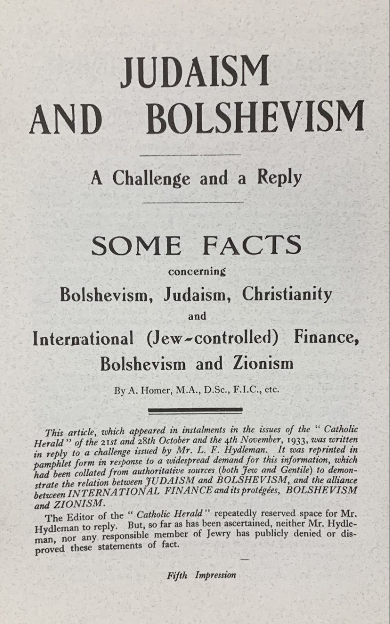 JUDAISM AND BOLSHEVISM