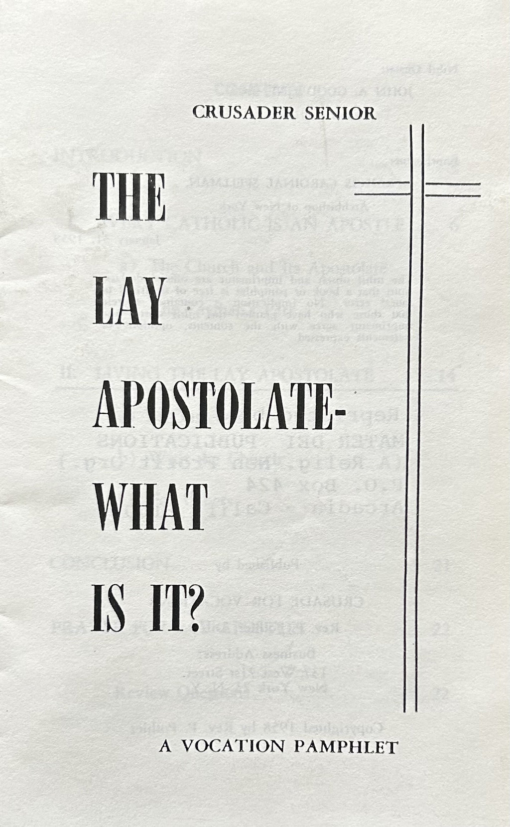 THE LAY APOSTOLATE - What Is It?