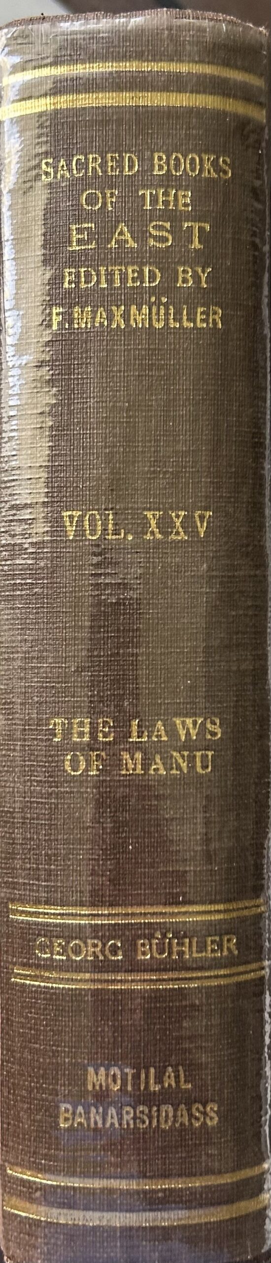 SACRED BOOKS OF THE EAST Vol XXV, The Laws of Manu
