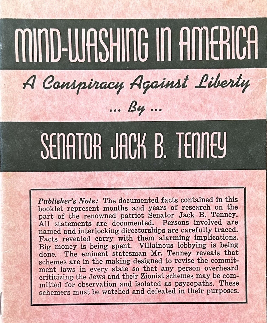 MIND-WASHING IN AMERICA: A Conpsiracy Against Liberty