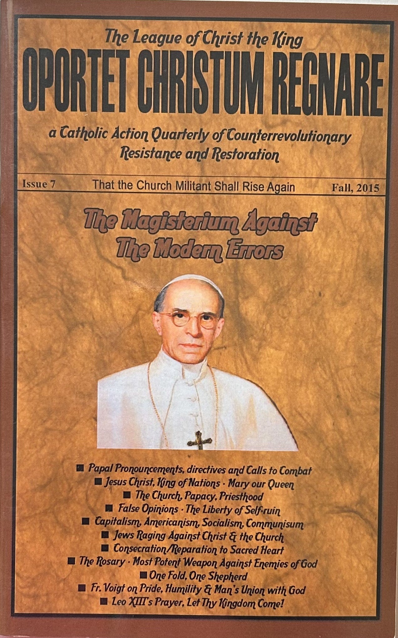 O.C.R. The Magisterium Against The Modern Errors