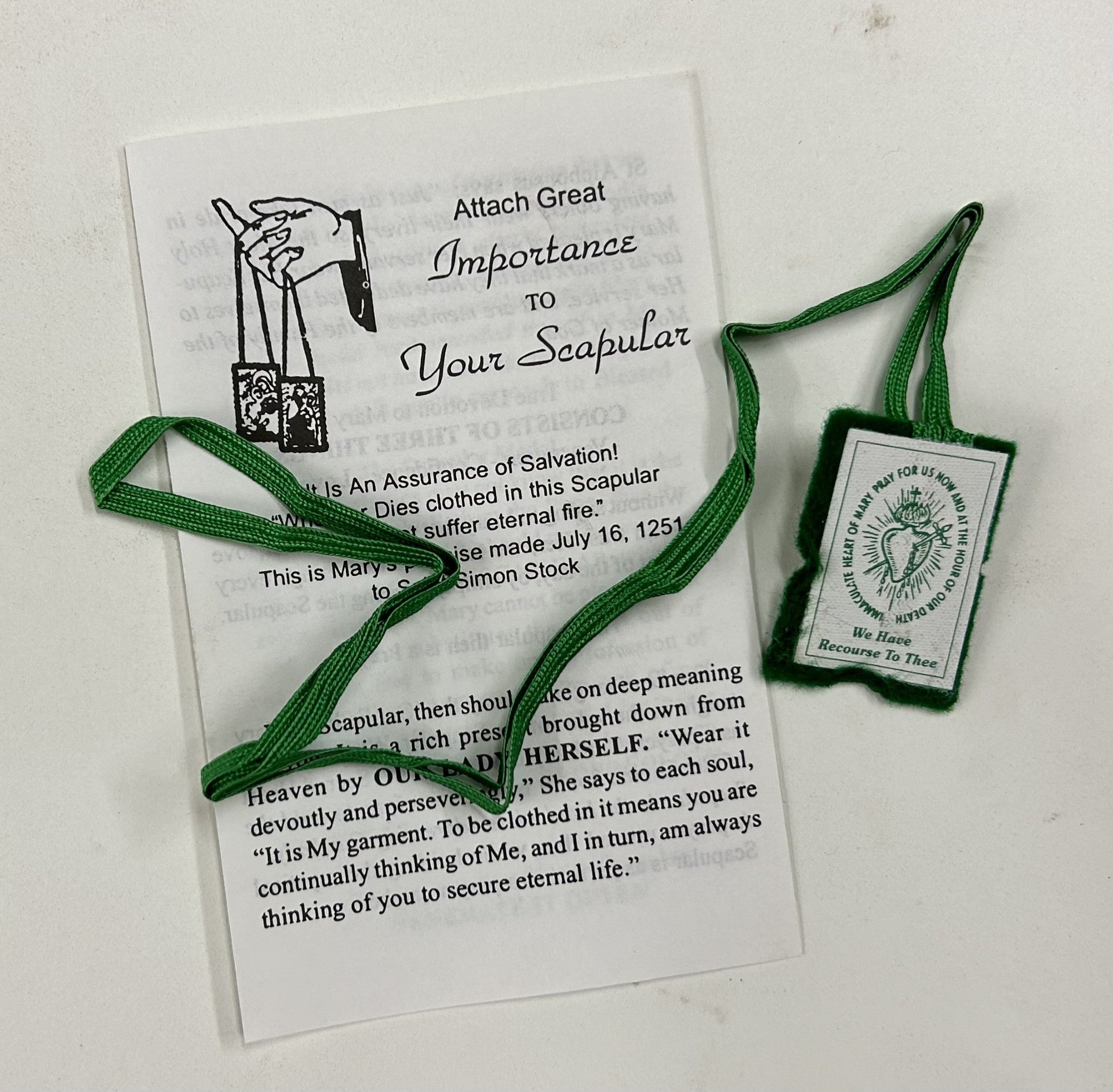 Green Scapular with Flyer