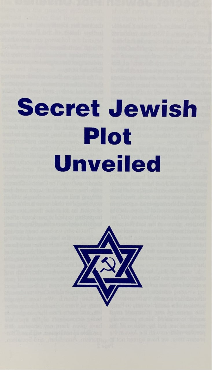 SECRET JEWISH PLOT UNVEILED