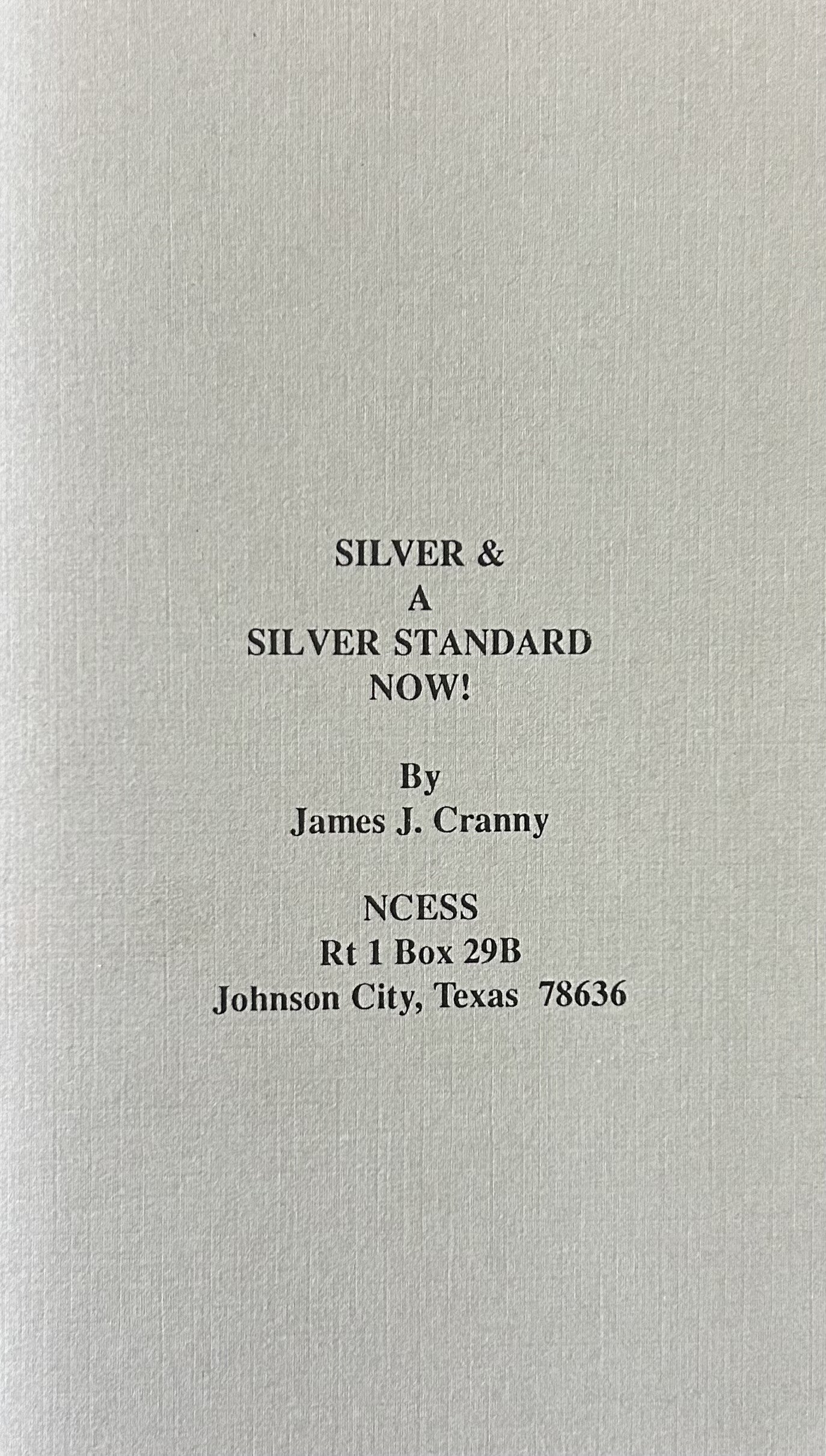 SILVER & A SILVER STANDARD NOW!