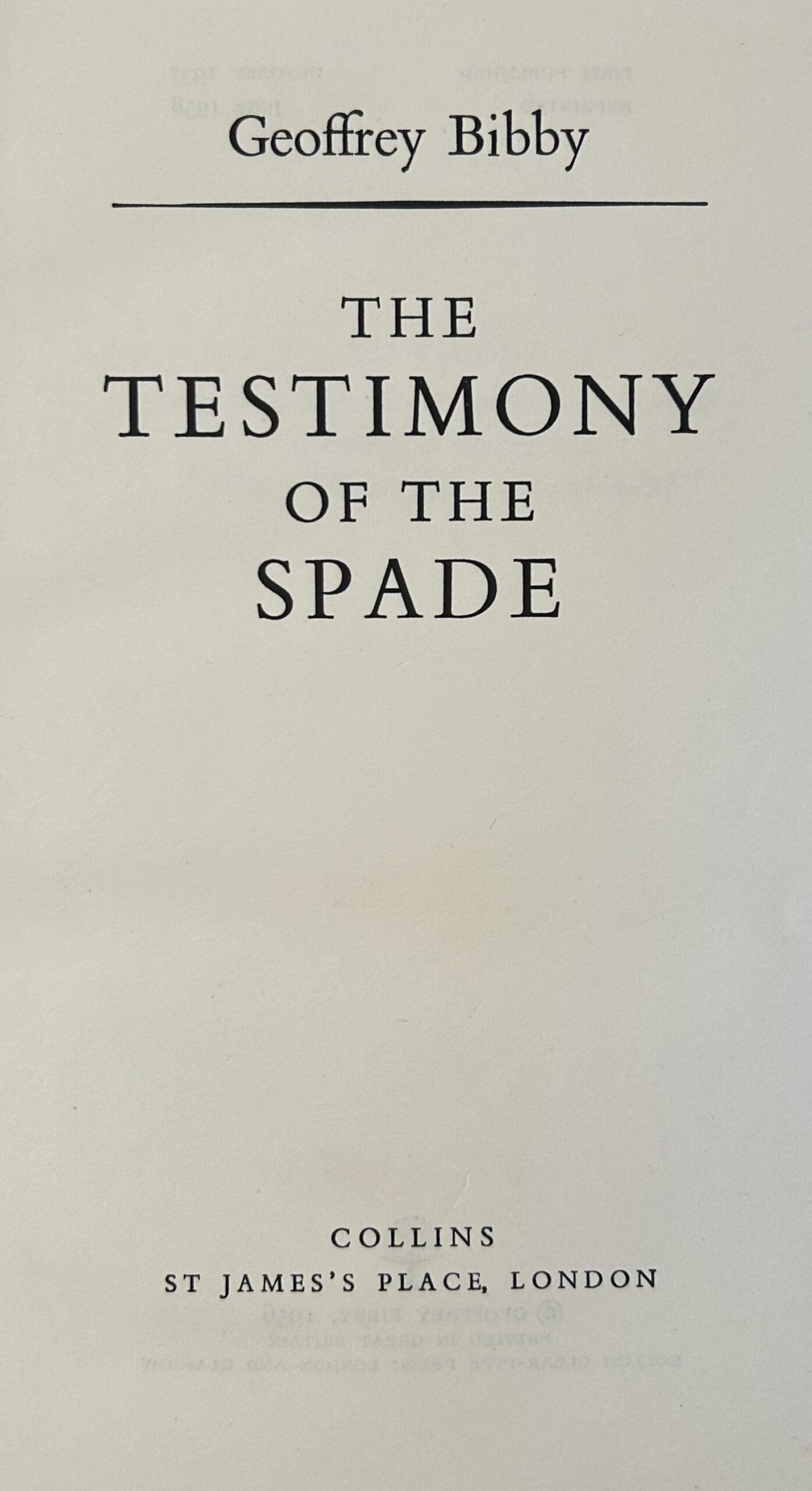 THE TESTIMONY OF THE SPADE (archaeology)