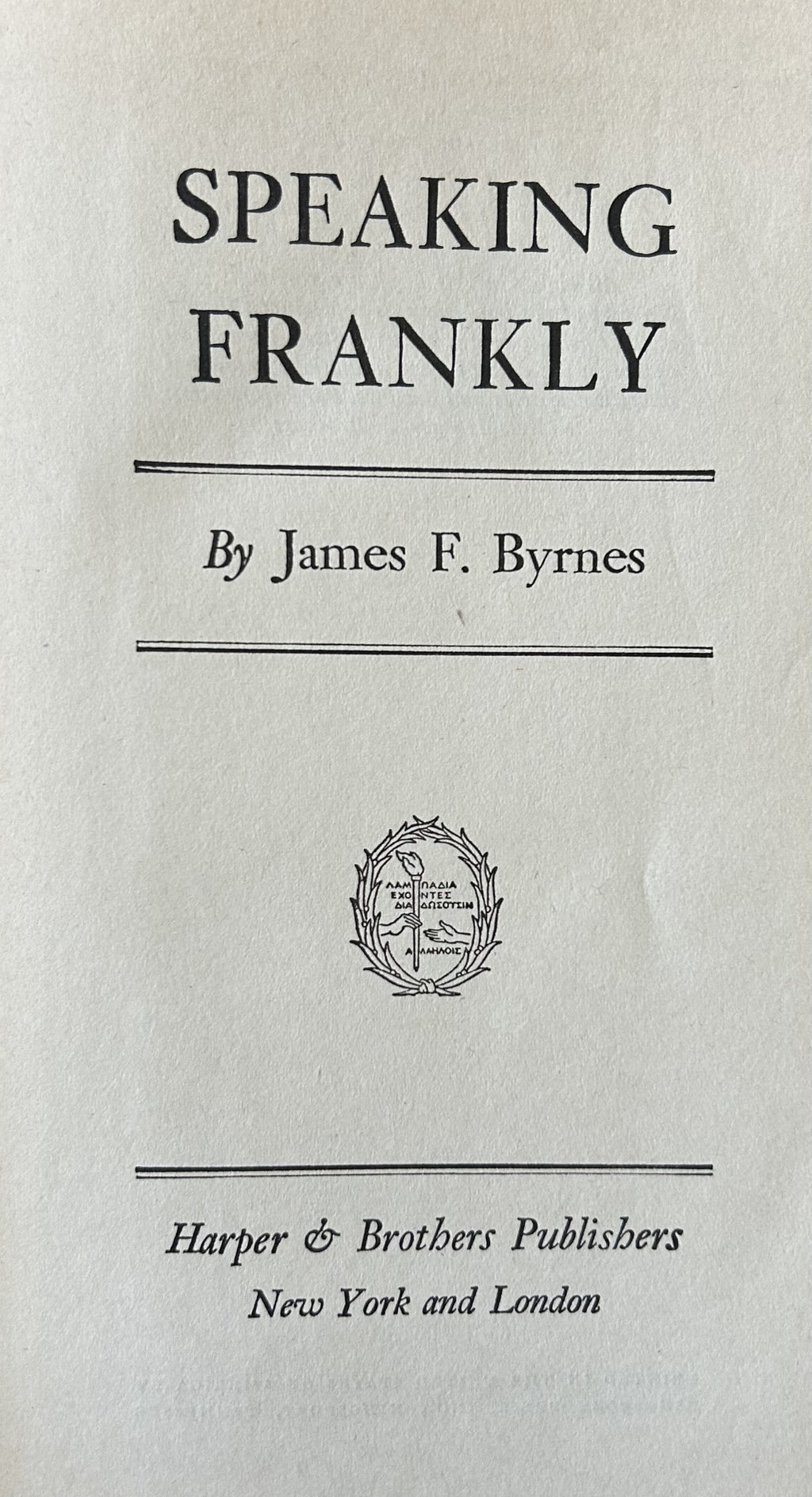 SPEAKING FRANKLY (World War II)
