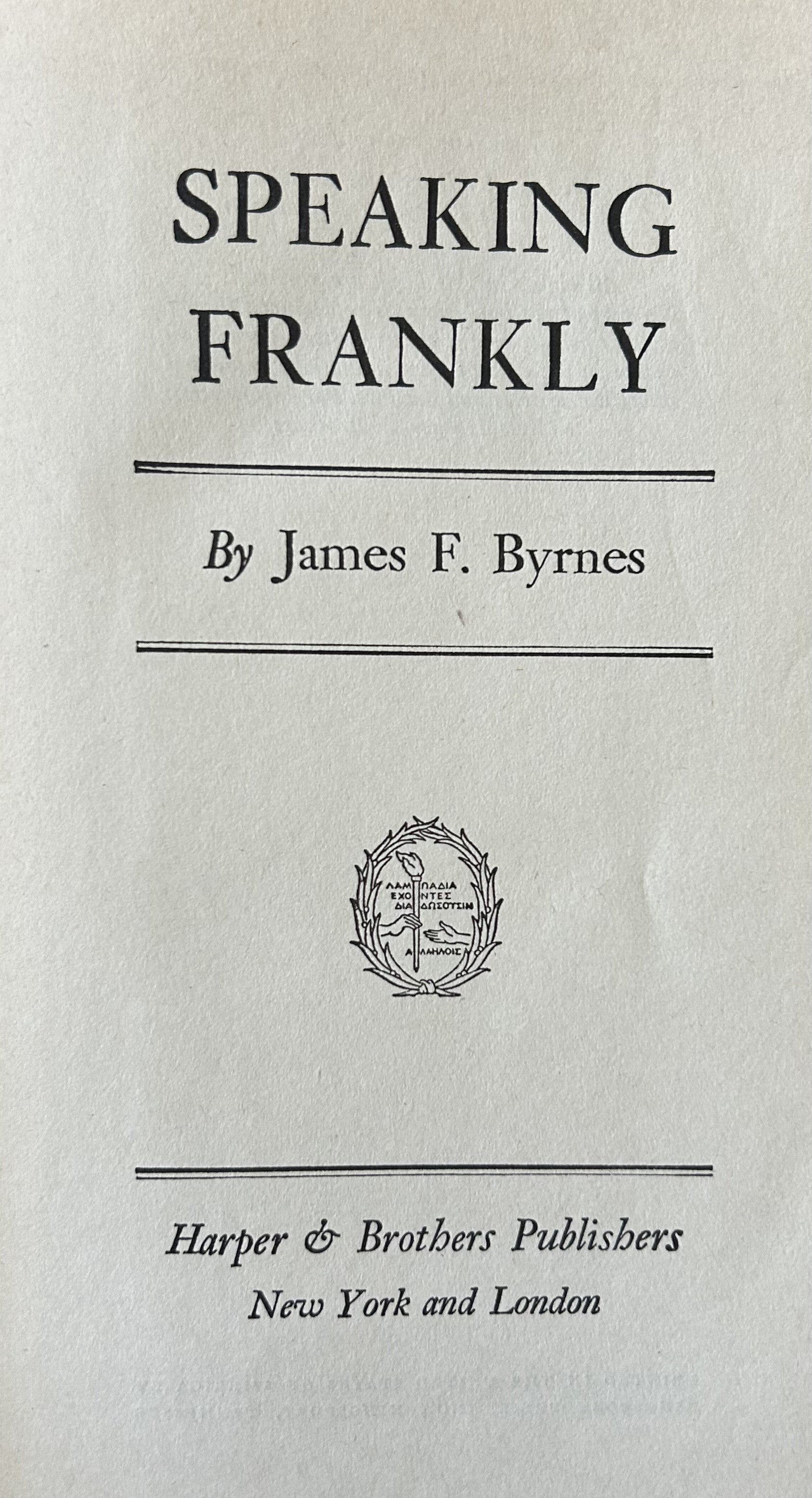 SPEAKING FRANKLY (World War II)