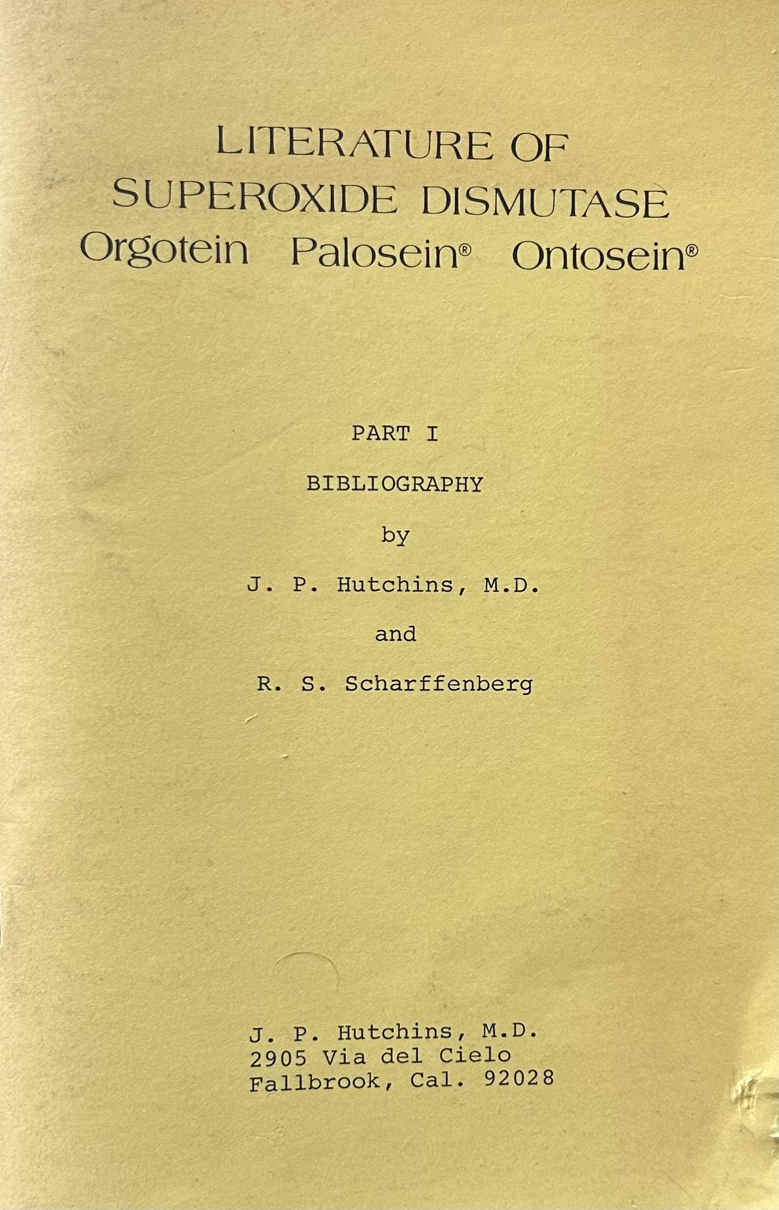 LITERATURE OF SUPEROXIDE DISMUTASI ORGOTEIN PALOSEIN ONTOSEIN