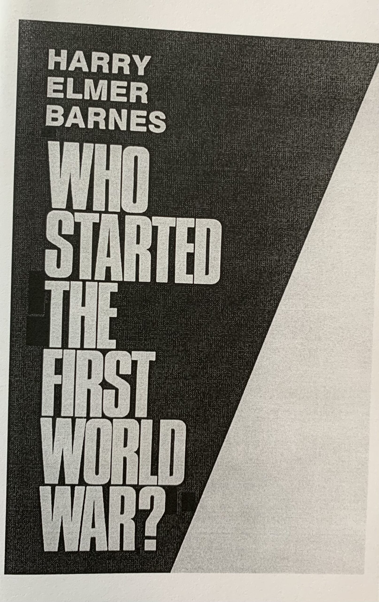 WHO STARTED THE FIRST WORLD WAR?