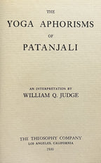 YOGA APHORISMS or PATANJALI (1930)