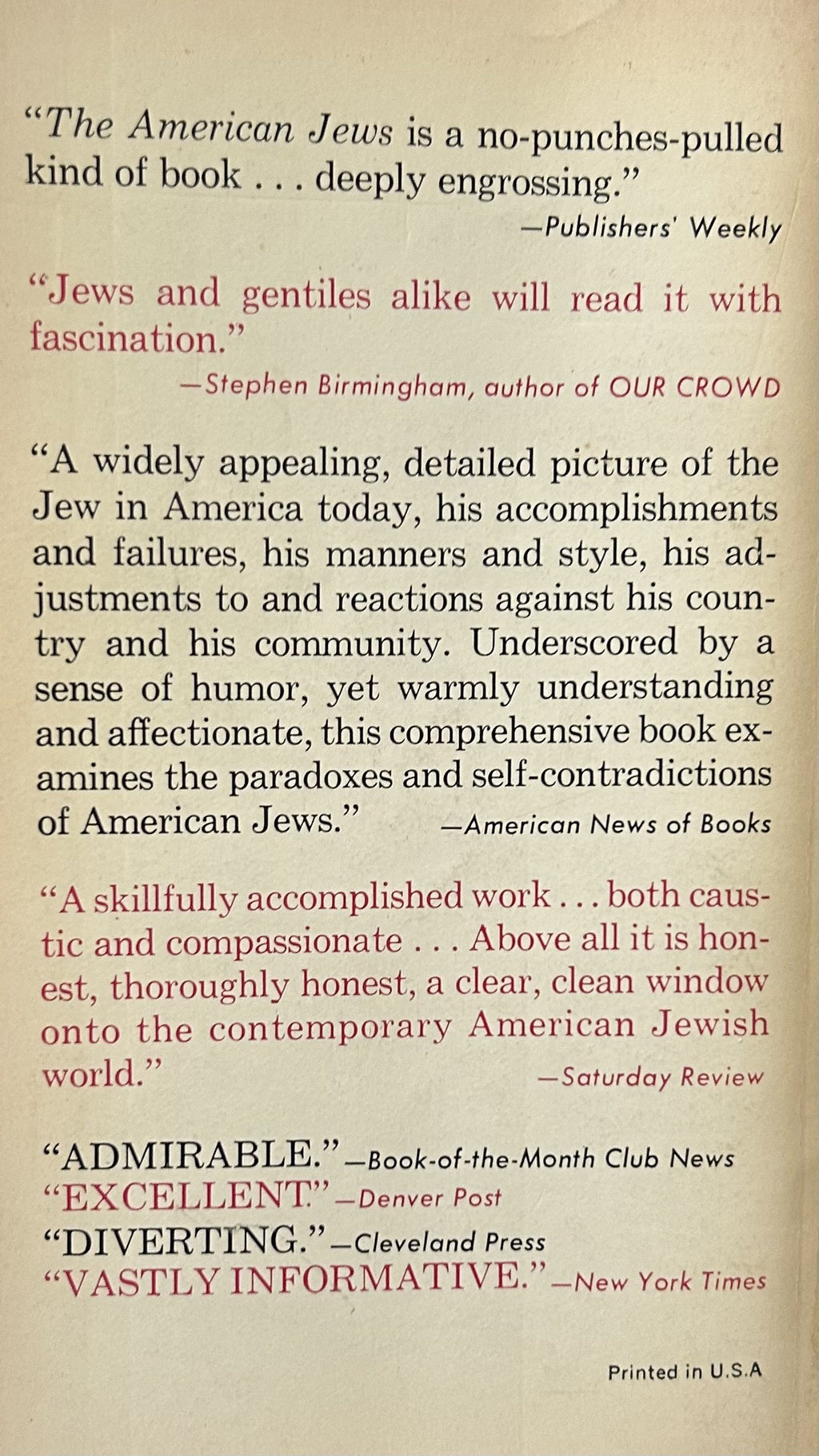THE AMERICAN JEWS Portrait of a Split Personality