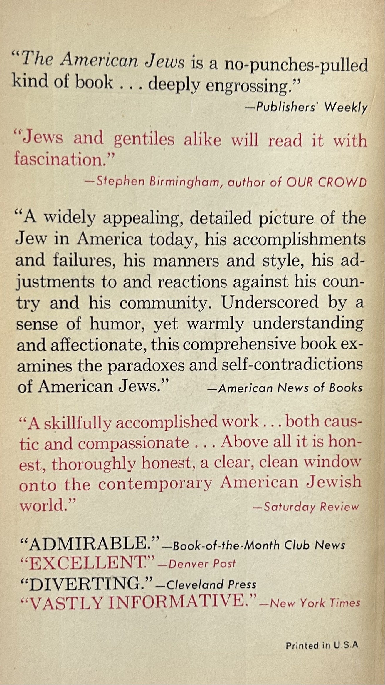 THE AMERICAN JEWS Portrait of a Split Personality