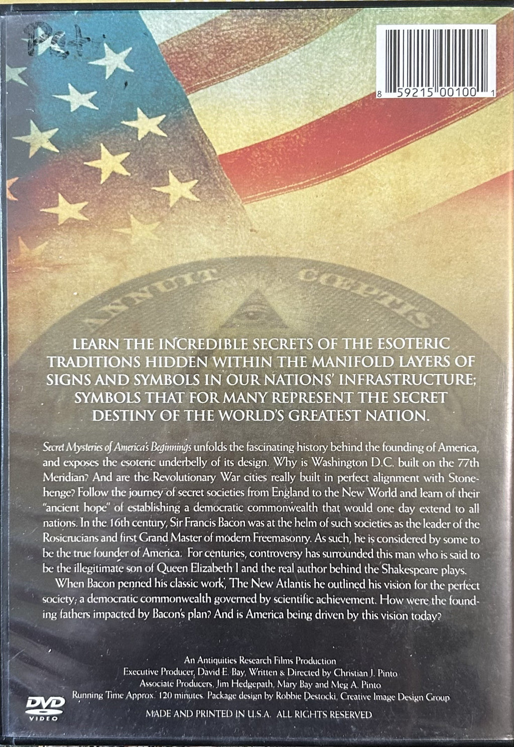 SECRET MYSTERIES OF AMERICA'S BEGINNINGS Vol One The New Atlantis DVD