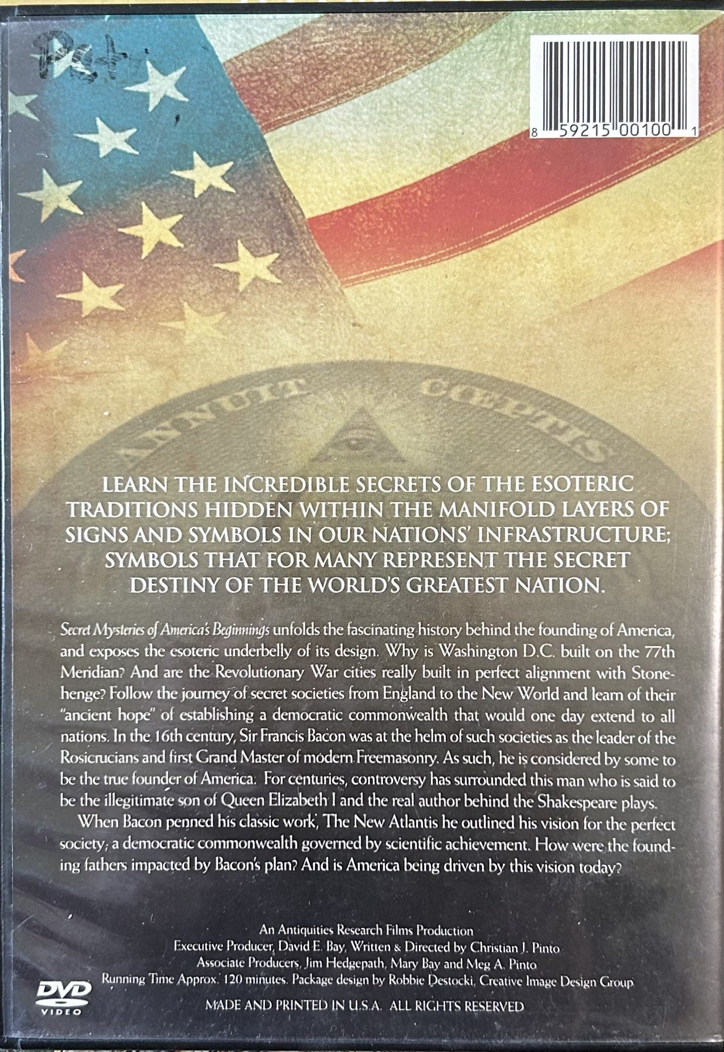 SECRET MYSTERIES OF AMERICA'S BEGINNINGS Vol One The New Atlantis DVD