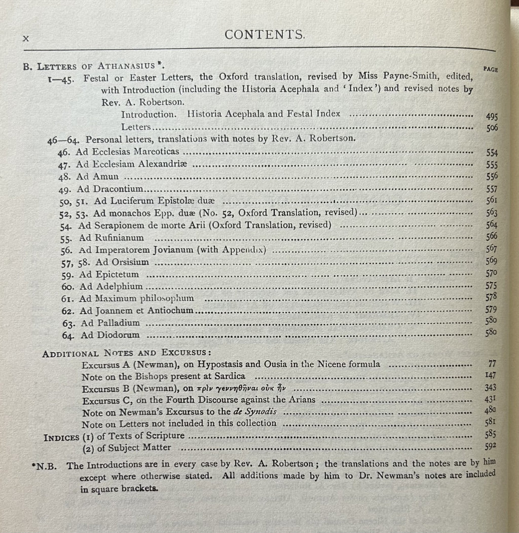 A SELECT LIBRARY OF NICENE AND POST-NICENE FATHERS OF THE CHRISTIAN CHURCH (Vol 4) St. Athanasius: Select Works and Letters