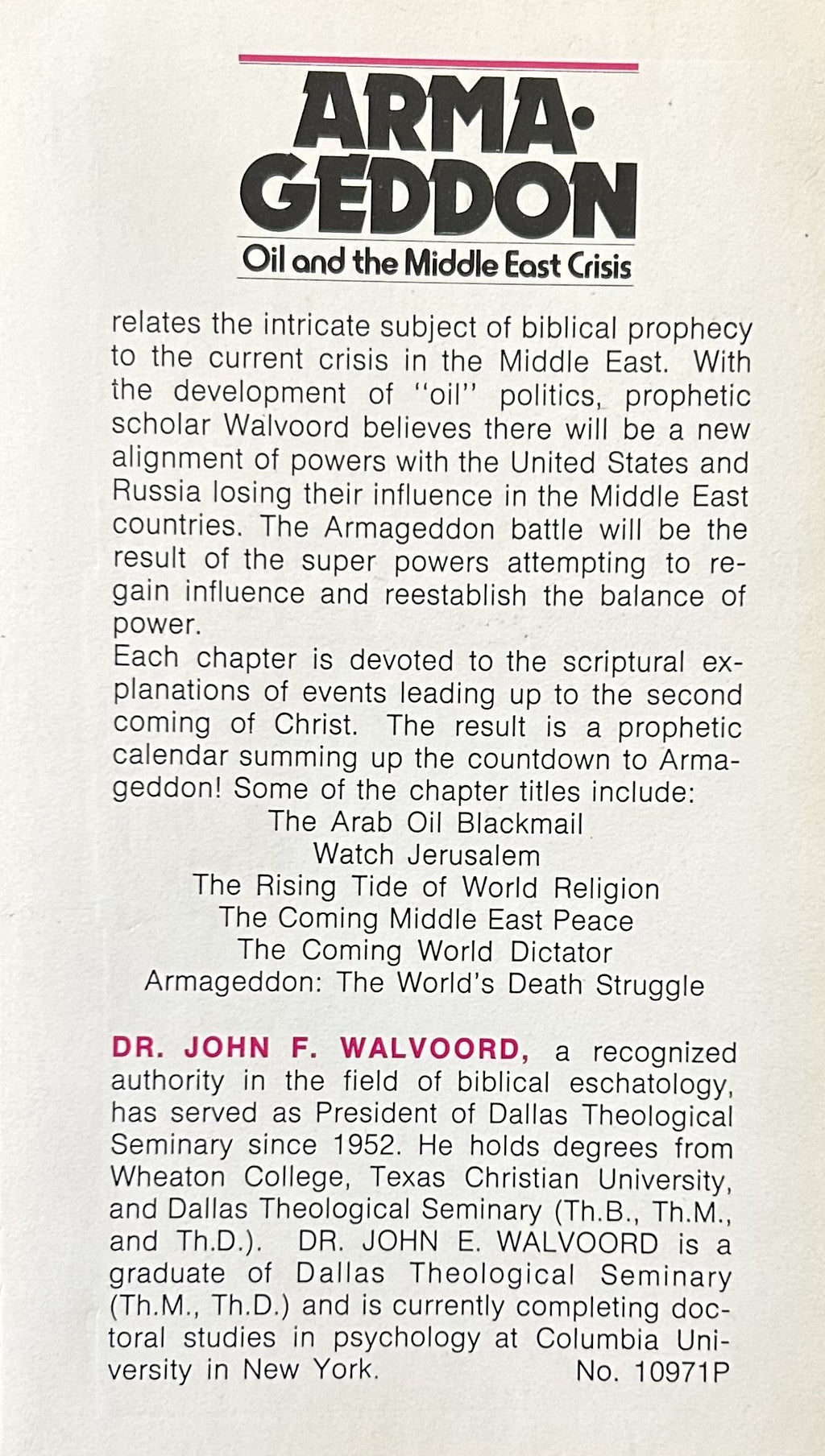 ARMAGEDDON Oil and the Middle East Crisis