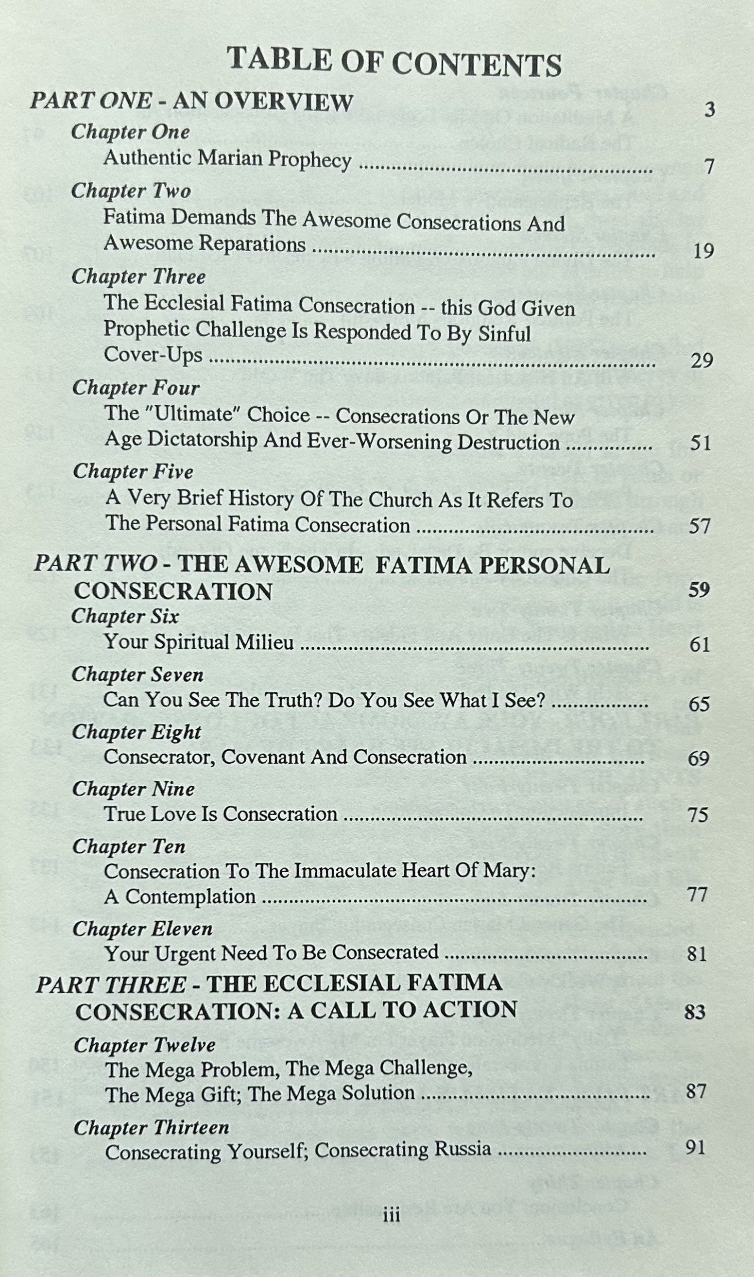 AWESOME FATIMA CONSECRATIONS