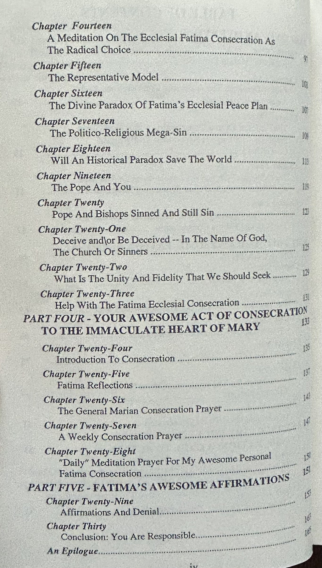 AWESOME FATIMA CONSECRATIONS