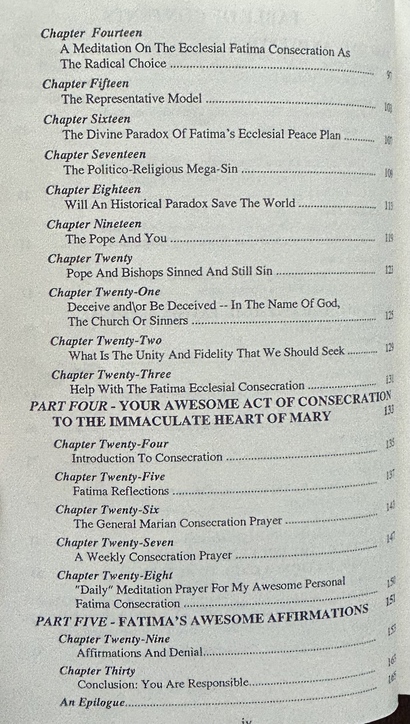 AWESOME FATIMA CONSECRATIONS