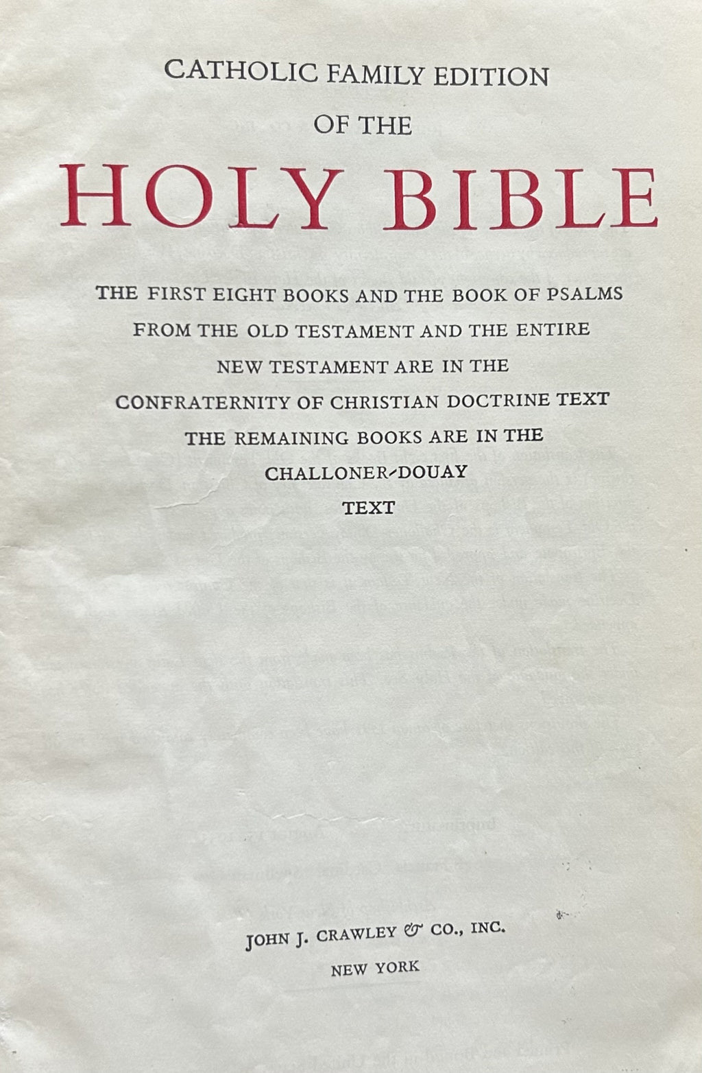 HOLY BIBLE - Catholic Family Edition