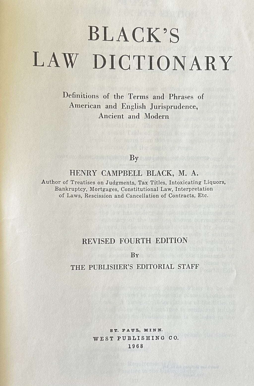 BLACKS LAW DICTIONARY (Revised 4th Edition)