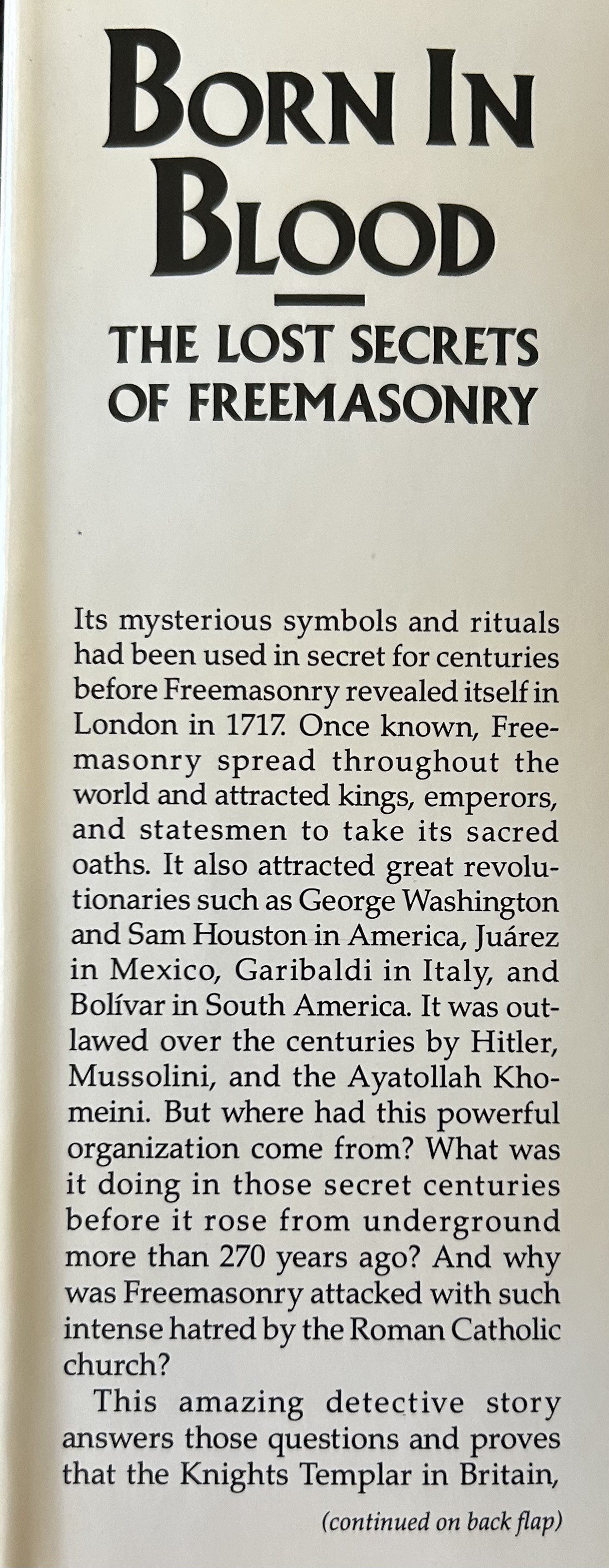 BORN IN BLOOD The Lost Secrets of Freemasonry